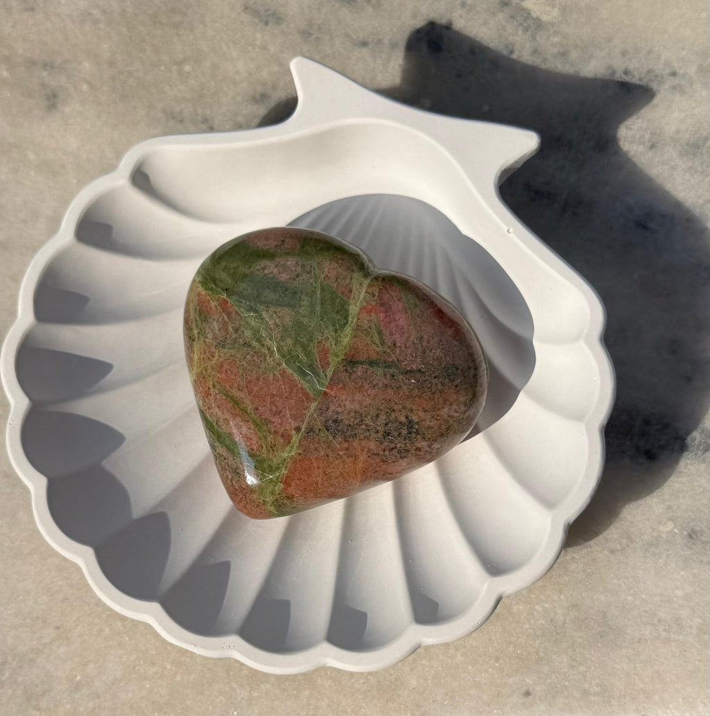 Unakite Heart Crystal (95 gms)