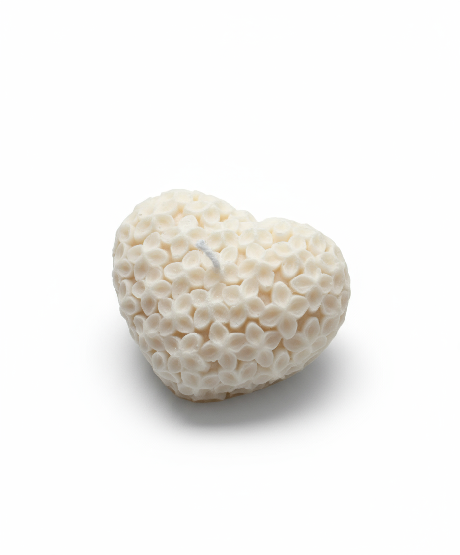 Heart floral Candle