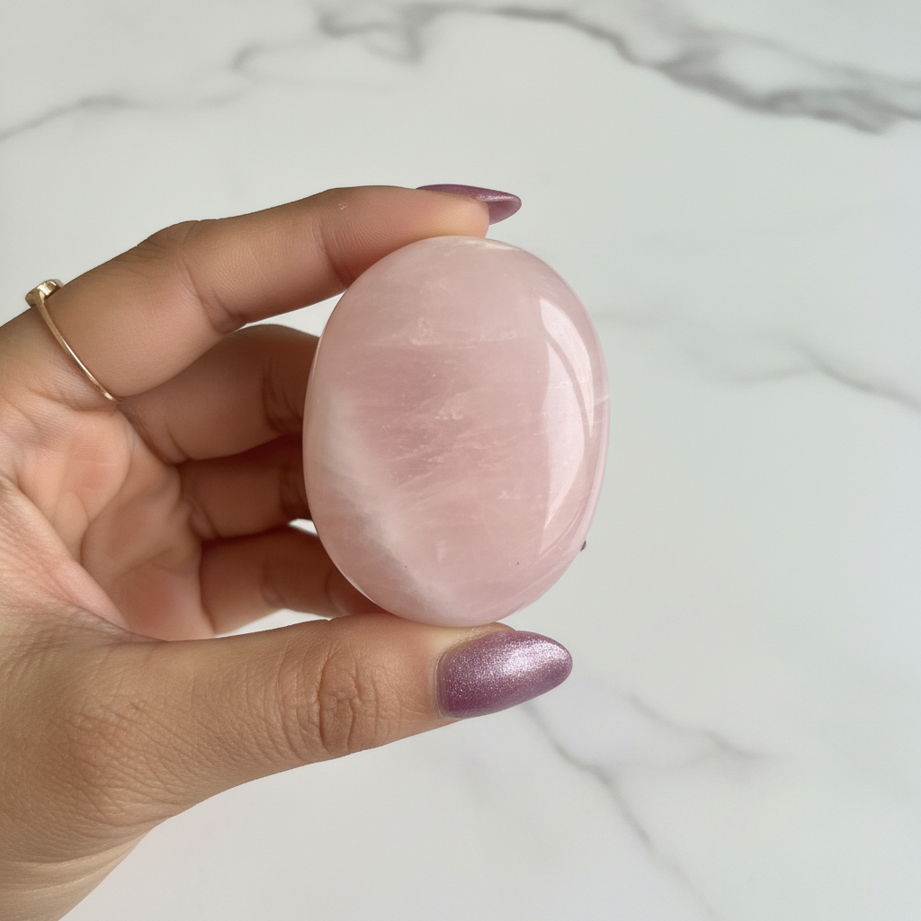 Rose Quartz Palm Stone (Love)