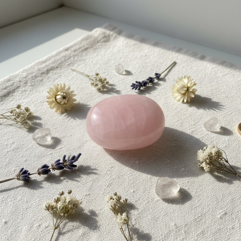 Rose Quartz Palm Stone (Love)