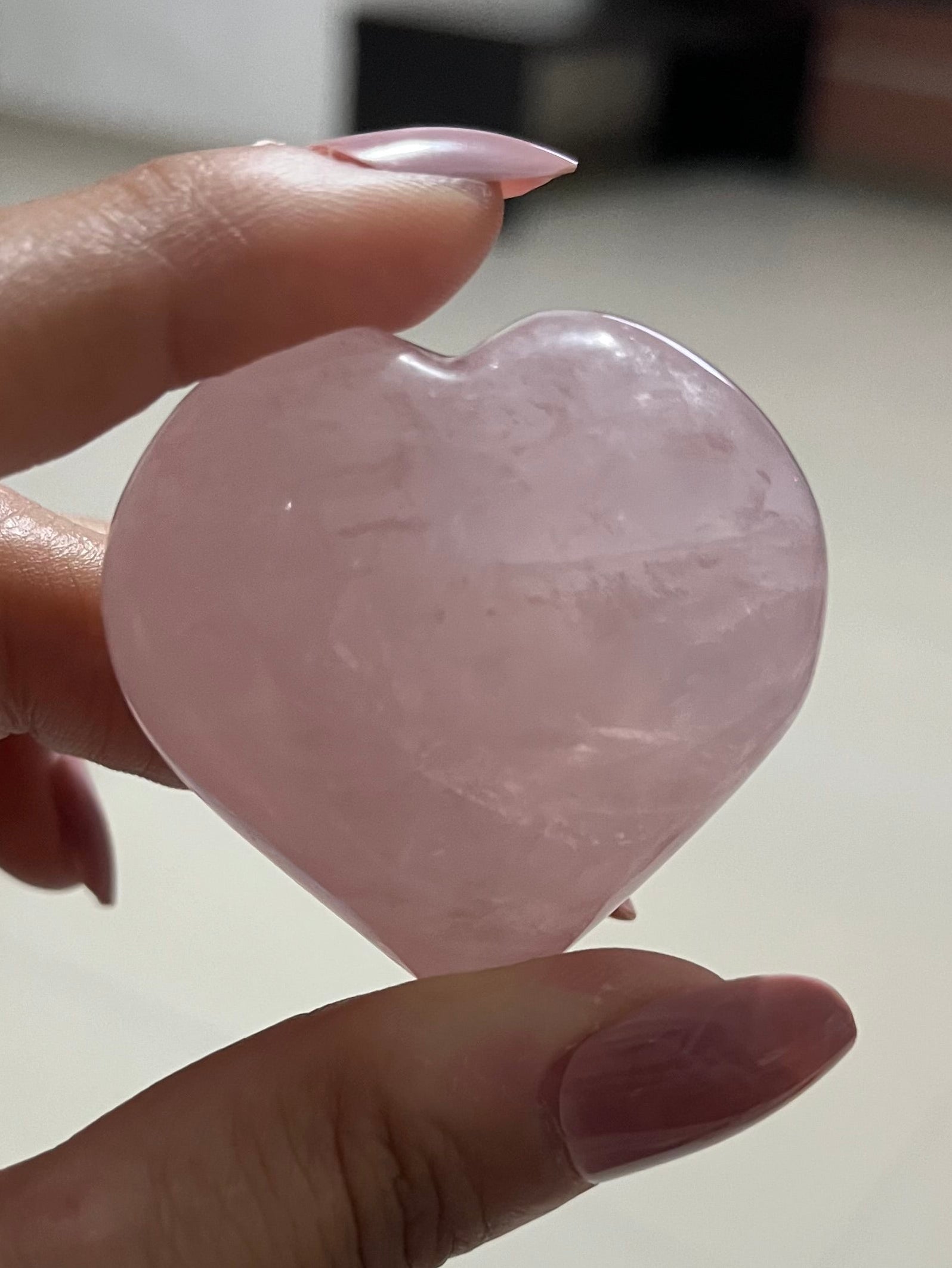 Rose Quartz Heart Stone ( 40 - 60 Gms)