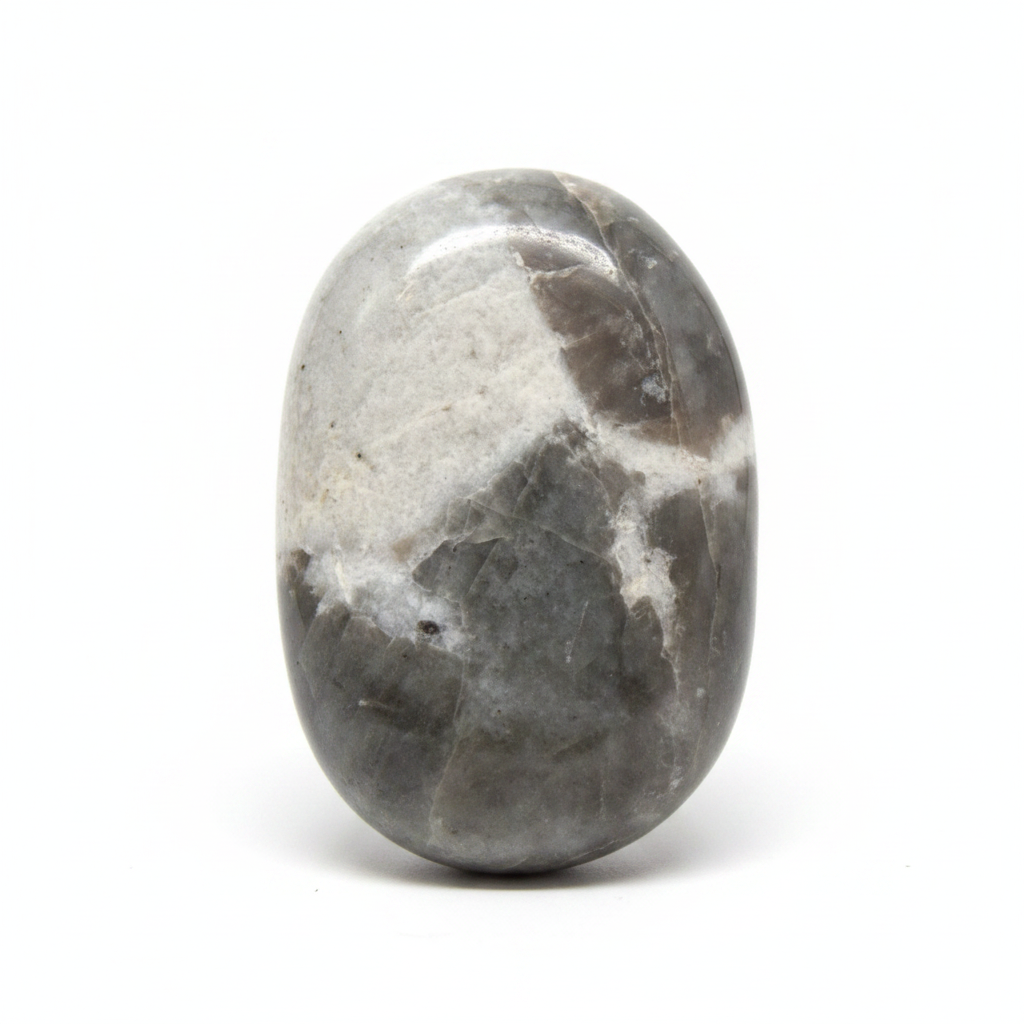 Cats Eye Palm Stone White Background