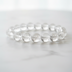 Clear Quartz Bracelet with Aum in Every Bead