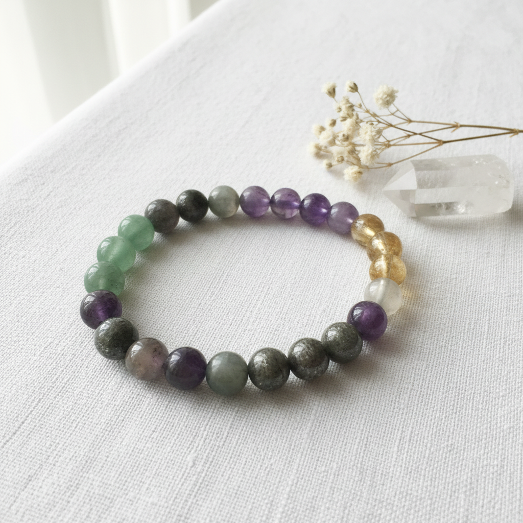 Health & Wealth Crystal Bracelet (Lighter beads combo)