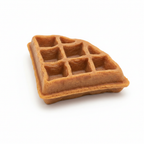 Waffle candle caramel brown on white background studio shot - Just Natural Purity