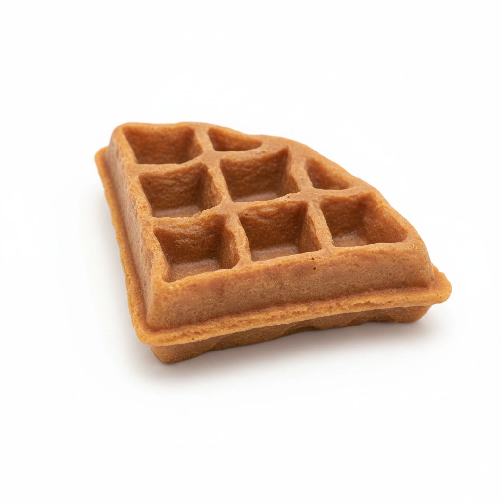 Waffle candle caramel brown on white background studio shot - Just Natural Purity