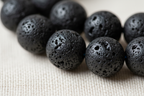 Close-up detail of Lava beads showing porous volcanic texture for essential oils