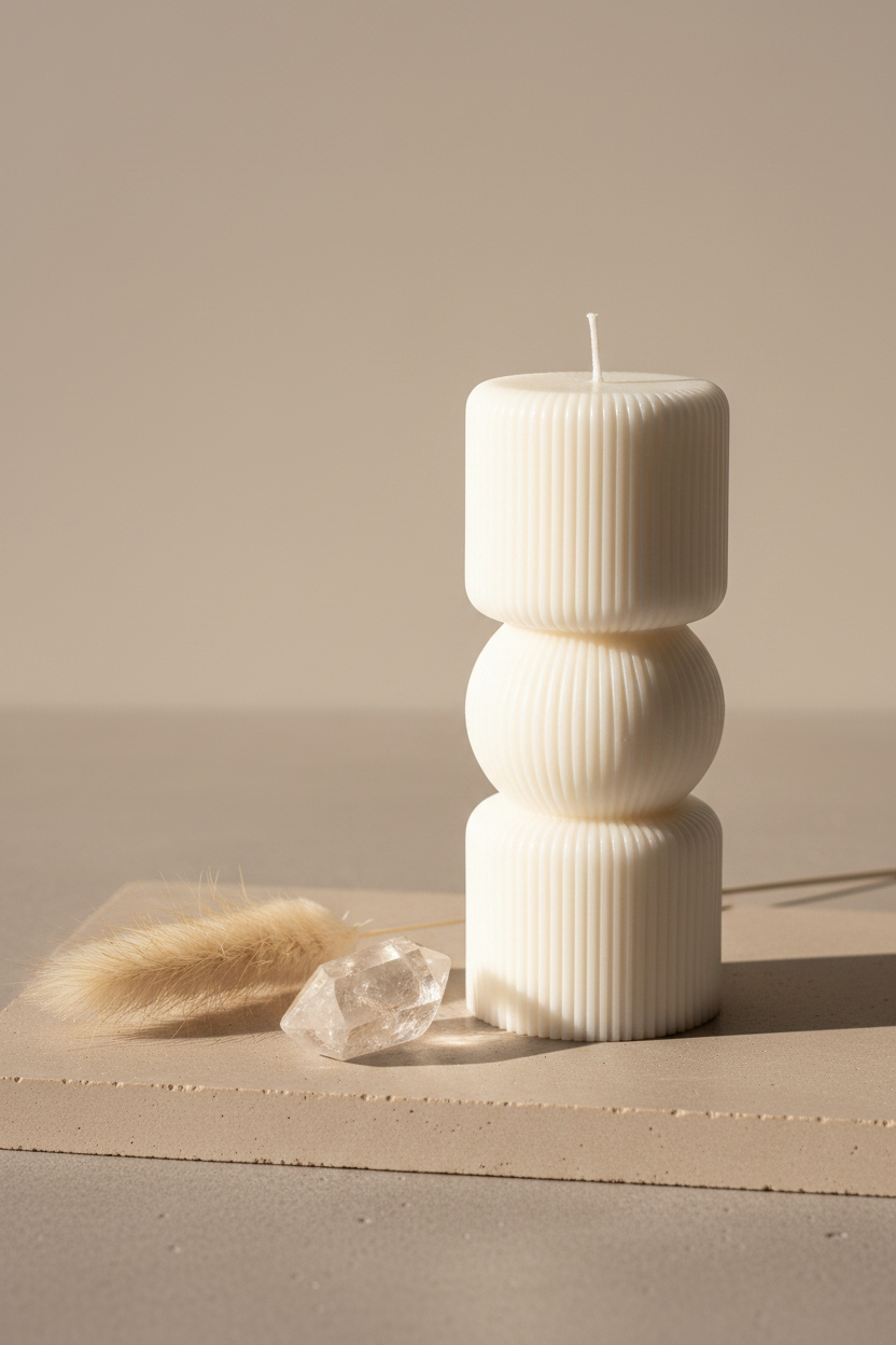 Sculptural Three-Tier Candle