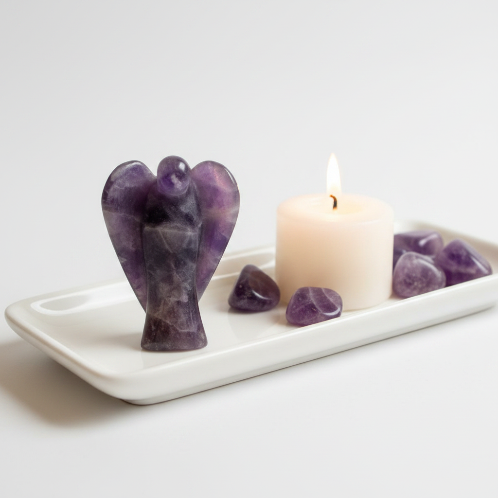 Amethyst Angel | 1 Inch Pocket Angel