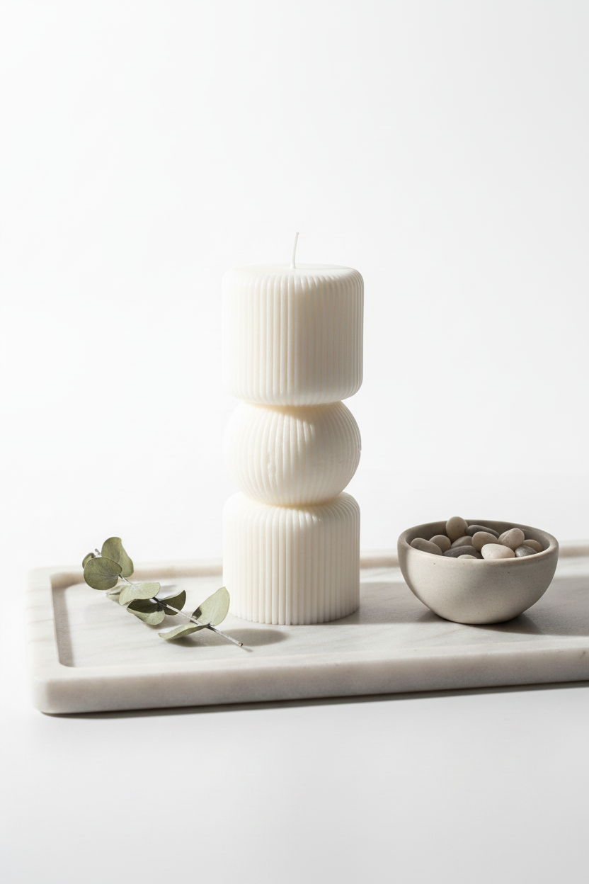 Sculptural Three-Tier Candle