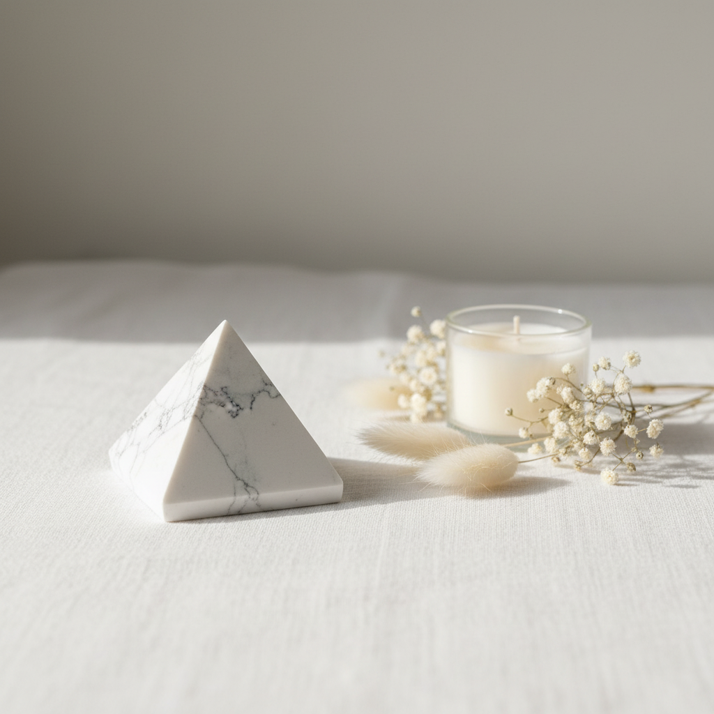 Howlite Pyramid — Calm, Clarity & Inner Peace