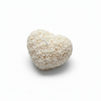 Heart shaped floral pattern soy candle - white background studio shot - Just Natural Purity