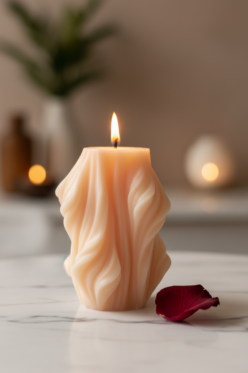 Twisted Swirl Sculptural Candlecreare