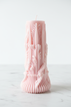 Carved Artistic Pillar Candle (2 Pcs)