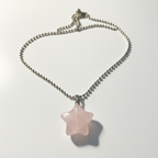 Rose Quartz Star Pendant Necklace