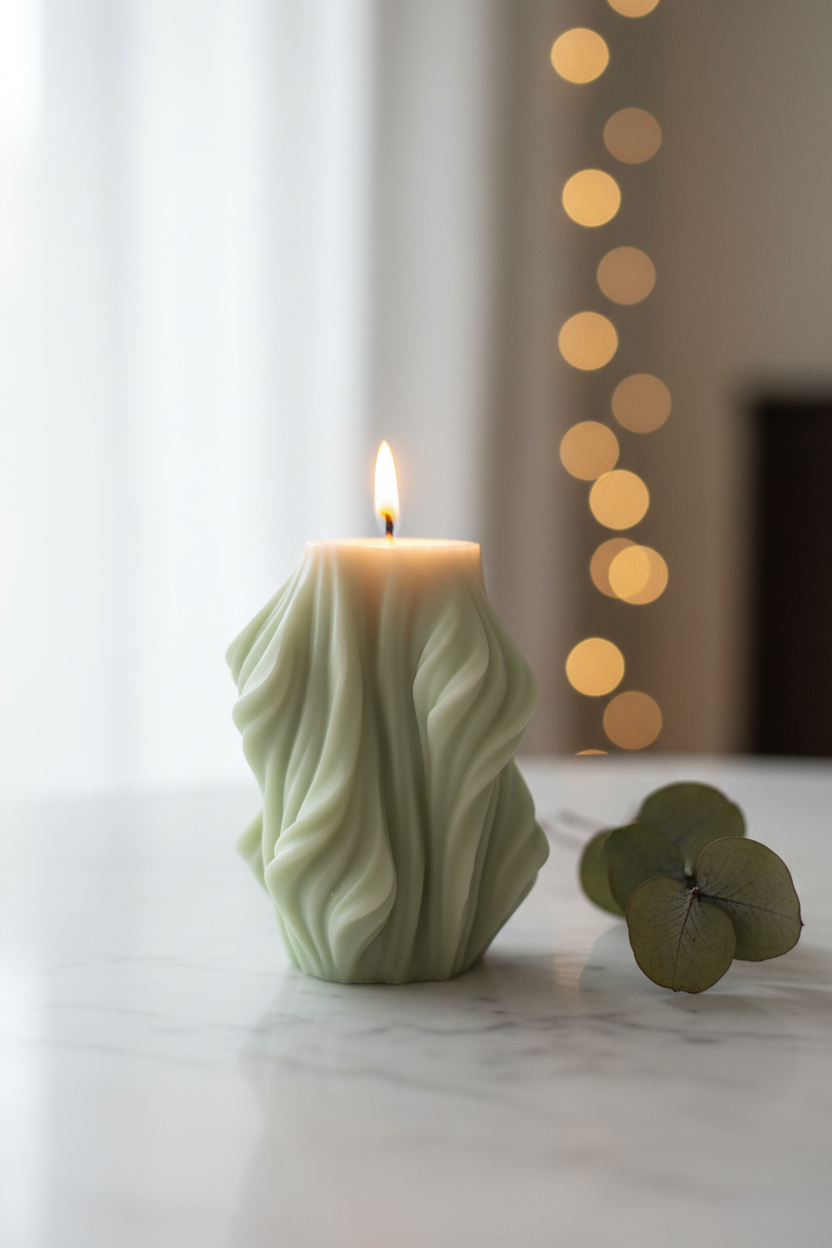 Twisted Swirl Sculptural Candlecreare