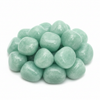 Light green Aventurine tumble stones bunch on pure white background