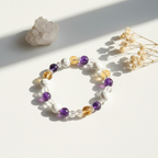 Howlite Amethyst Citrine Clear Quartz Crystal Bracelet
