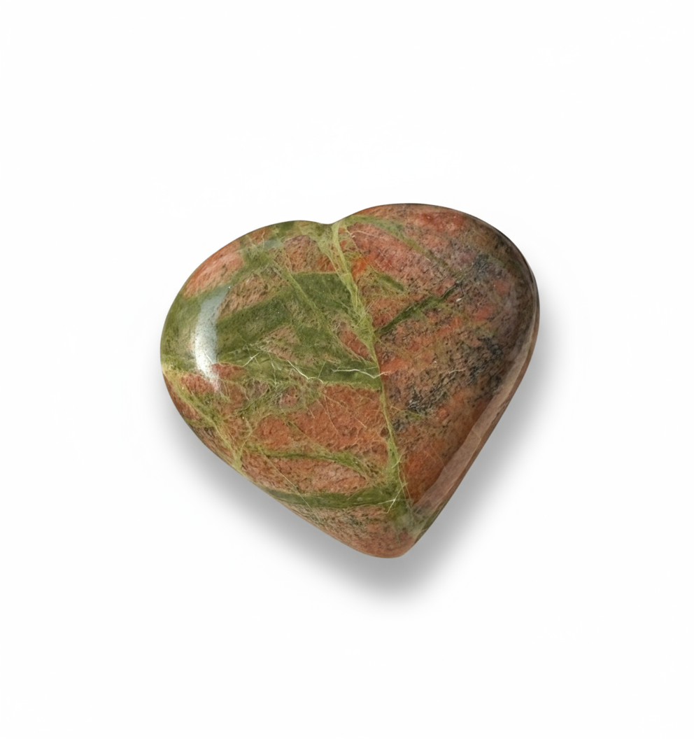 Unakite Heart Crystal (95 gms)