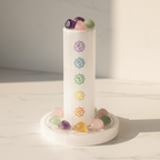 Selenite 7 Chakra Charging Pillar
