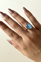 Labradorite Crystal Ring — Adjustable