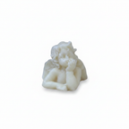 Angel cherub figurine soy candle - white background studio shot - Just Natural Purity