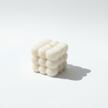 Pillow glow cushion shaped soy candle - white background studio shot - Just Natural Purity