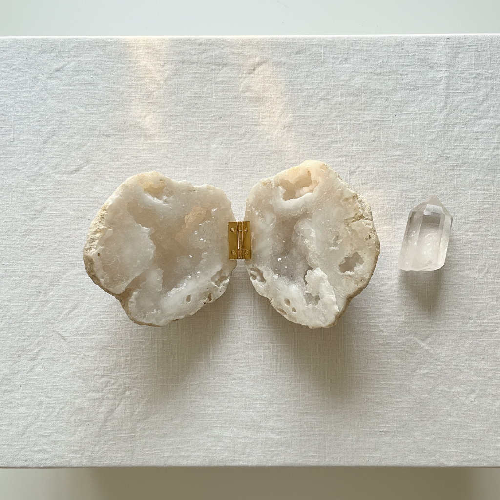 Big Druzy Geode with Hook — Hinged Opening