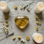 Yellow Fluorite Heart
