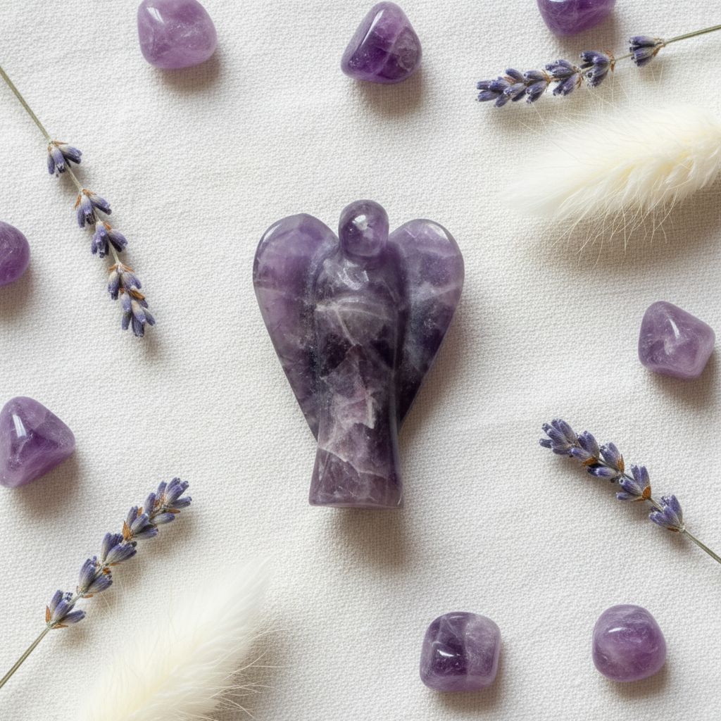 Amethyst Angel | 1 Inch Pocket Angel