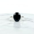 Black Obsidian Crystal Ring — Adjustable