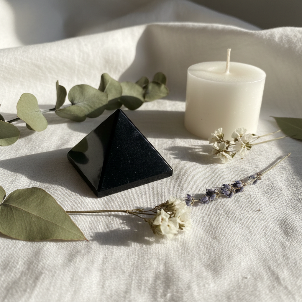 Black Tourmaline Pyramid — Protection & Grounding