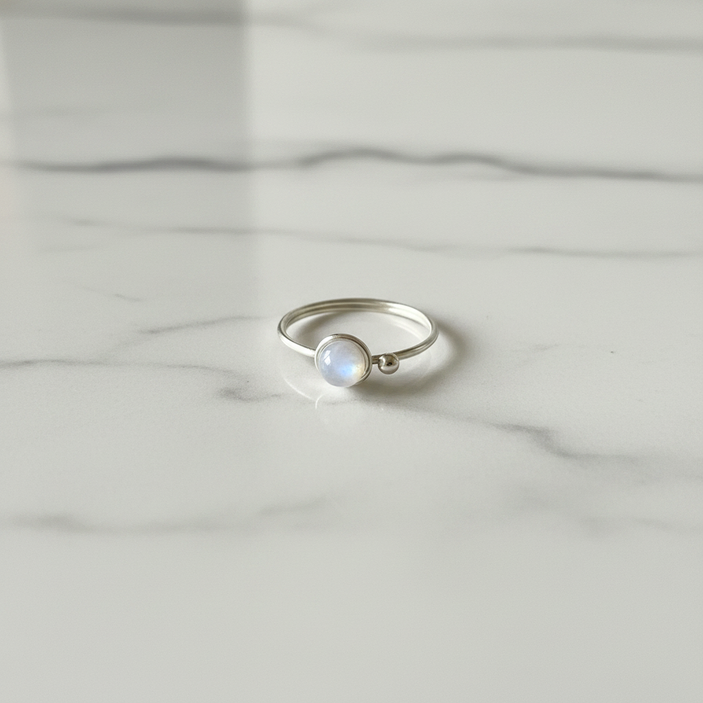 Rainbow Moonstone Ring Small