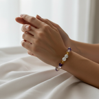 Howlite Amethyst Citrine Clear Quartz Crystal Bracelet