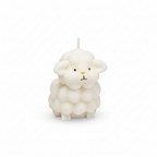 Gentle lamb sheep figurine soy candle - white background studio shot - Just Natural Purity