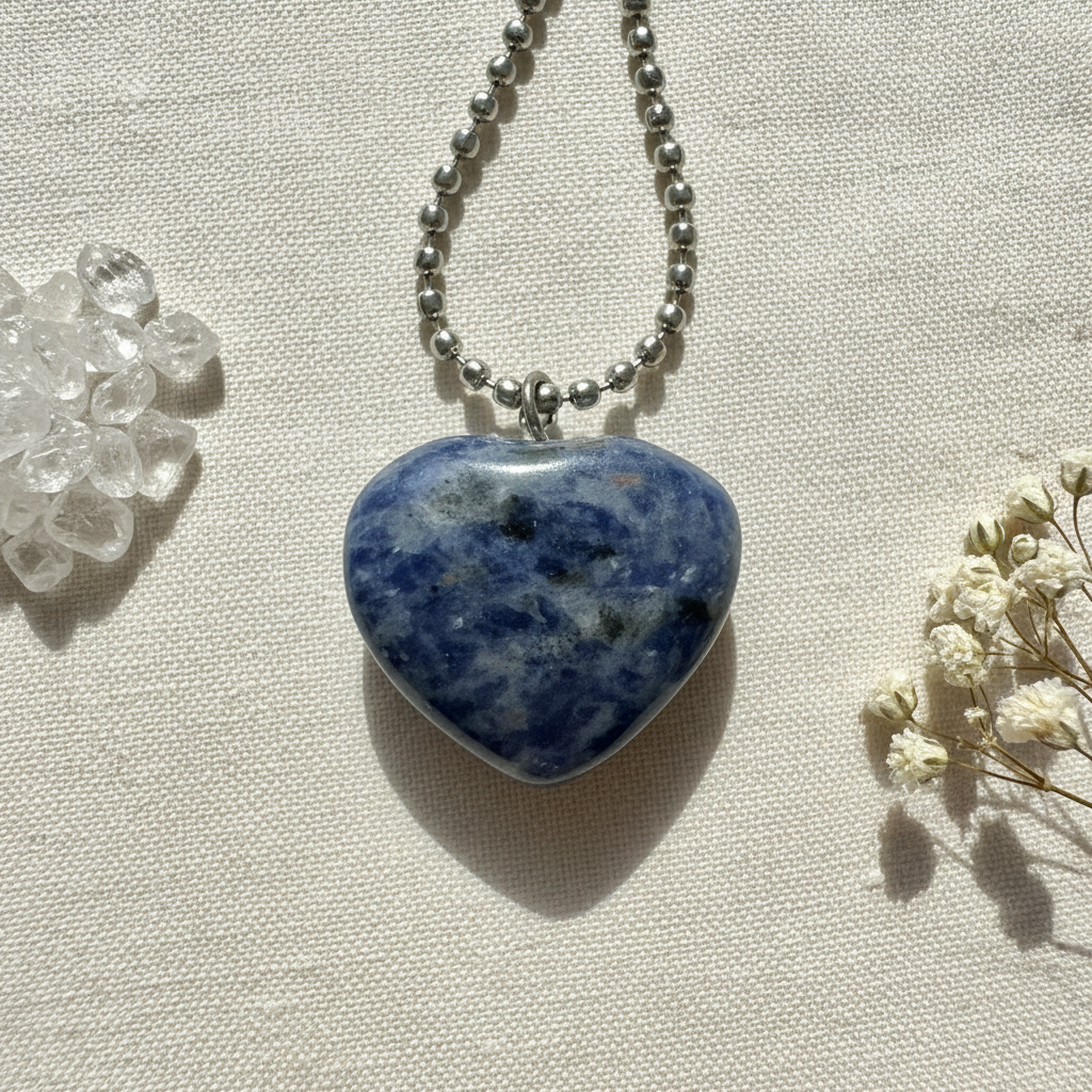 Sodalite Heart Pendant Necklace