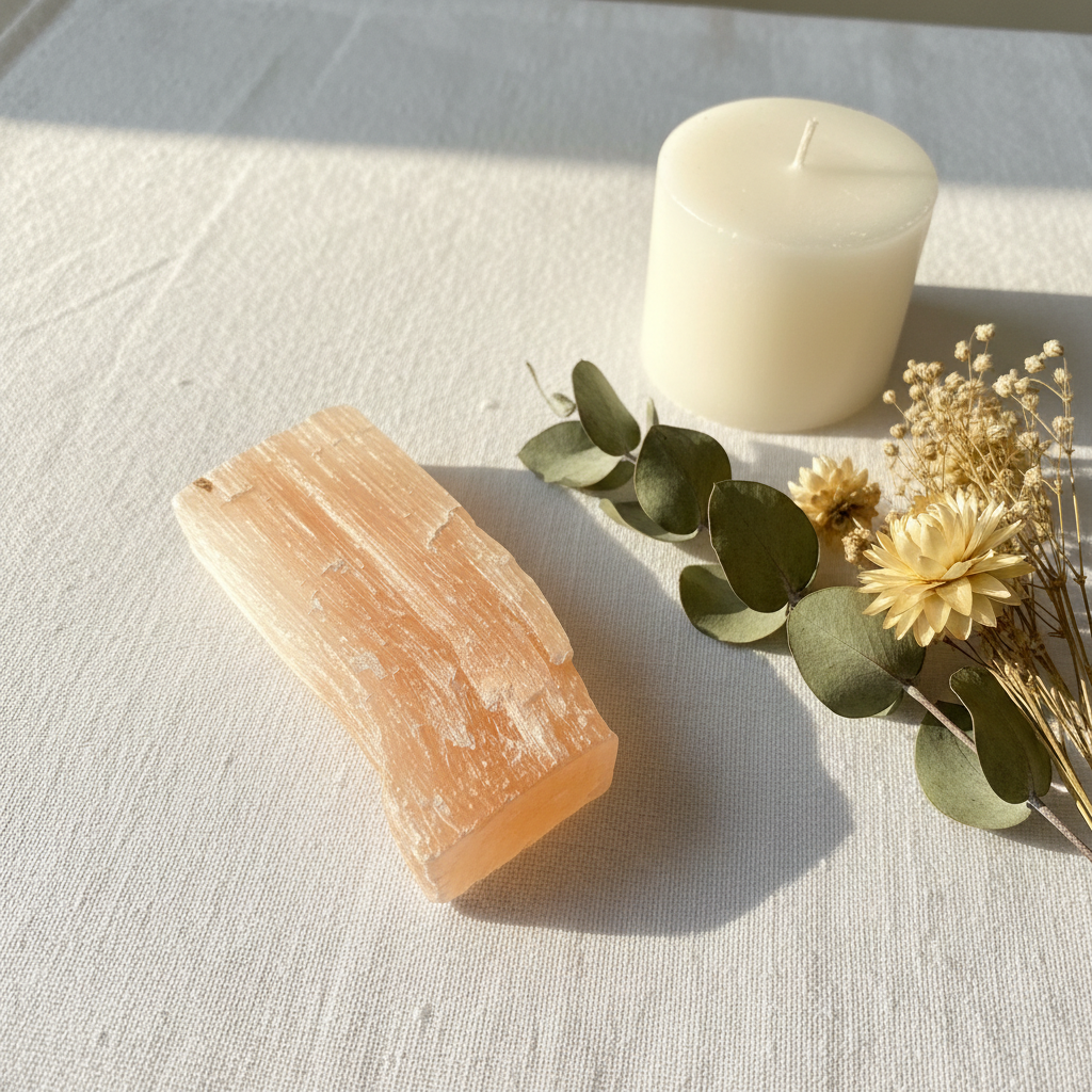 Orange Selenite Slab — approx. 3.5 inch