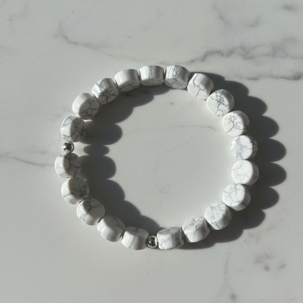 Howlite Oval faceted Bracelet