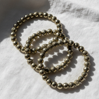 Pyrite Bracelet 8mm - Golden Metallic Crystal Bracelet for Abundance and Protection