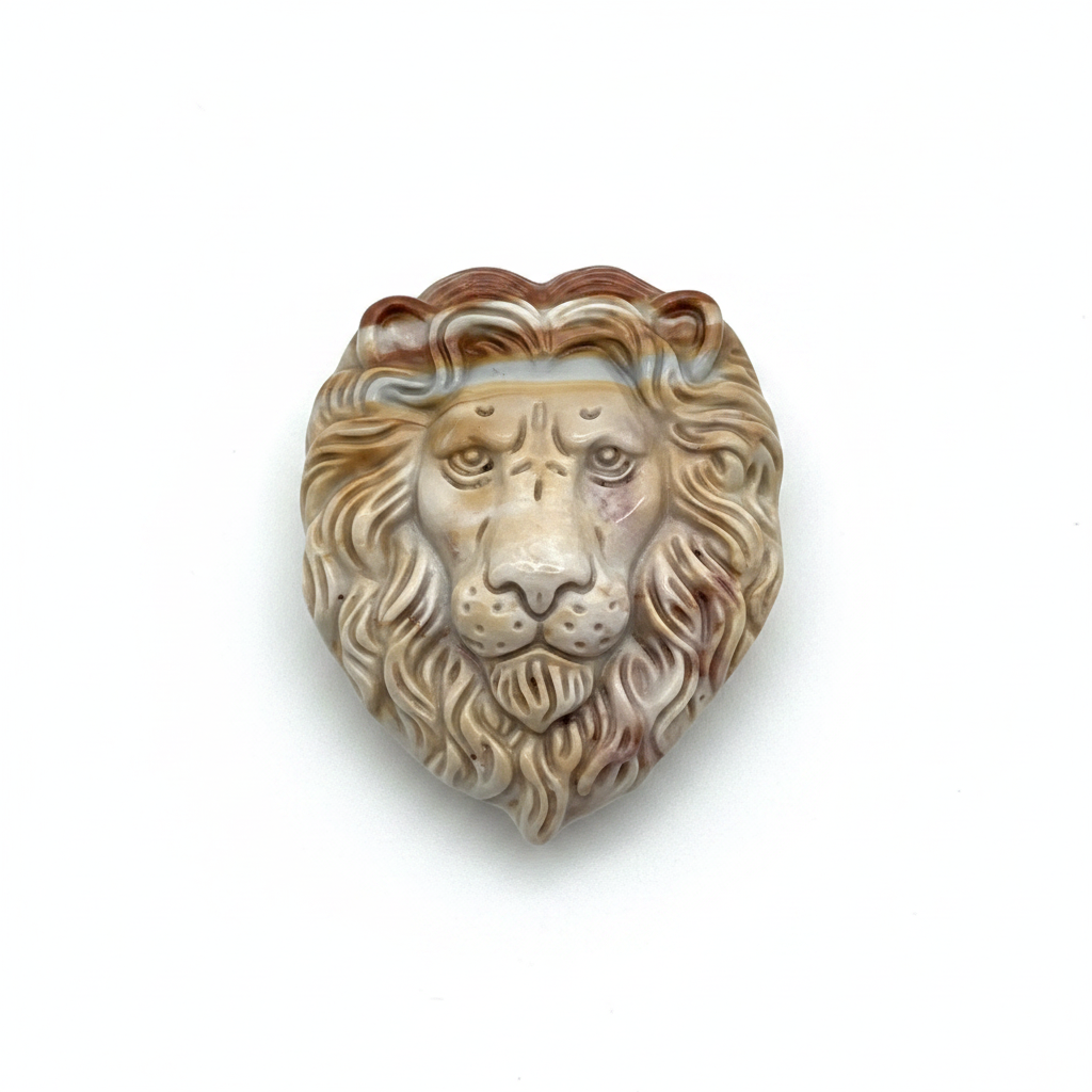 Alashan Agate Lion Carving mi