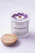 Soul Awakening Crystal Candle — Amethyst & Lapis Lazuli