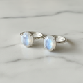 Rainbow Moonstone Diamond Cut Ring — Adjustable (1 Pc)