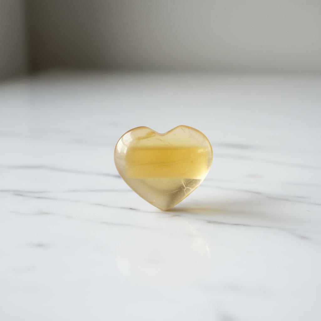 Yellow Fluorite Heart