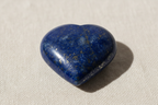 Close-up of Lapis Heart showing deep blue with golden flecks