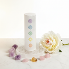 Selenite 7 Chakra Charging Pillar