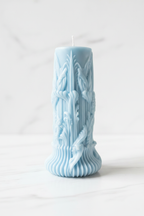 Carved Artistic Pillar Candle (2 Pcs)