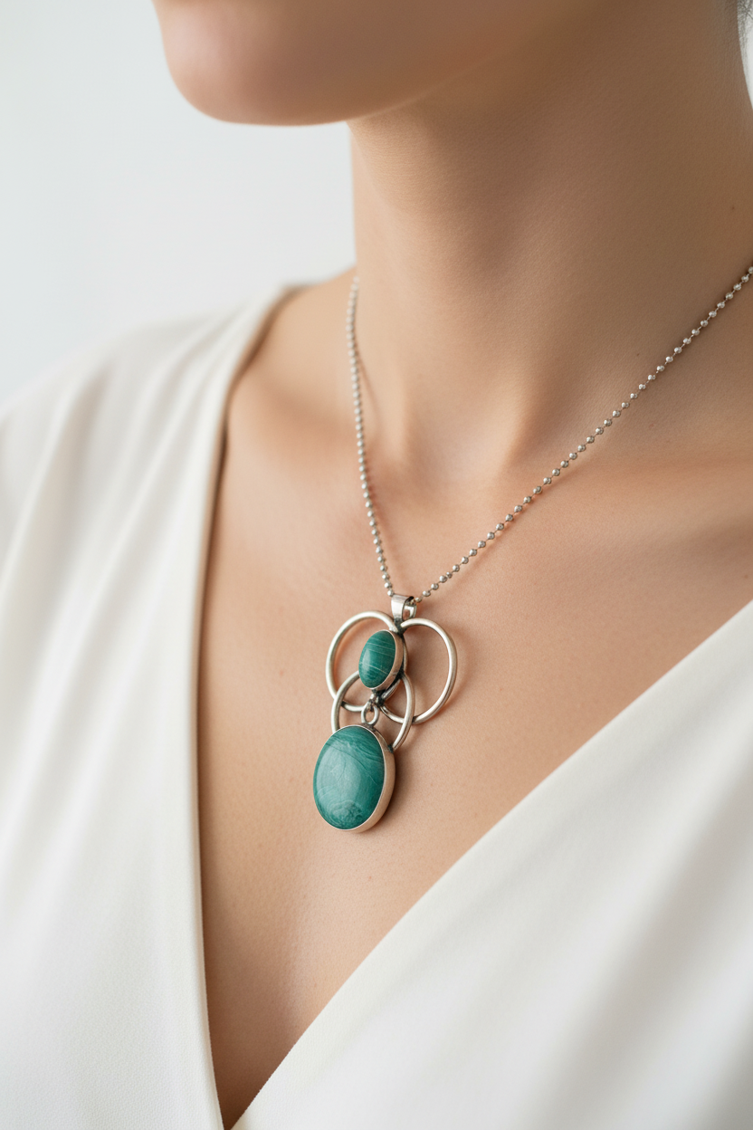 Green Amazonite Pendant Necklace