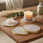 Gold Rimmed Agate Coasters lifestyle