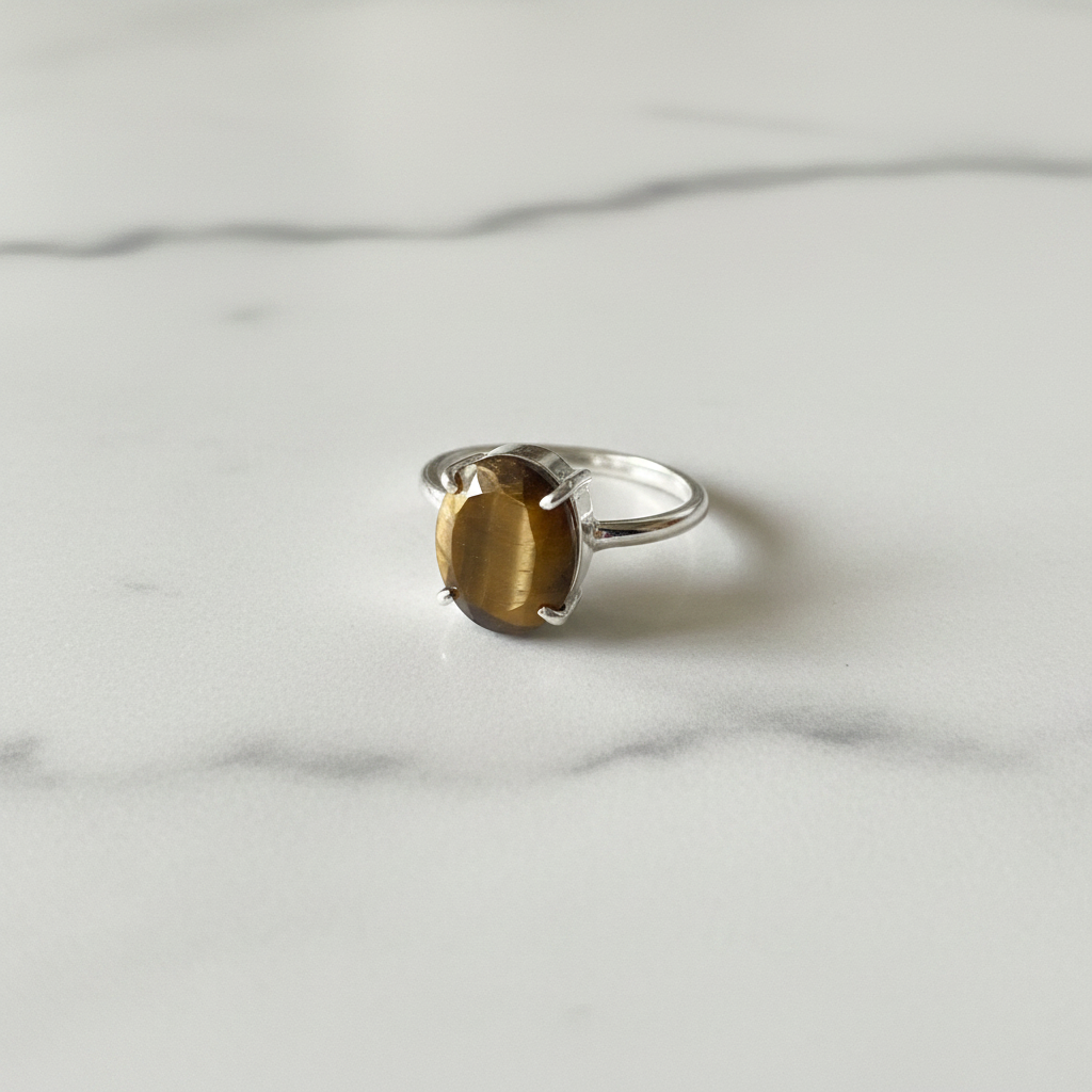 Tiger's Eye Crystal Ring — Adjustable
