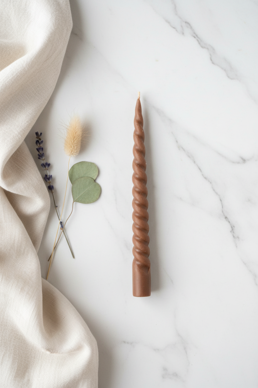 Spiral Twist Taper Candle ( 4 Pcs)